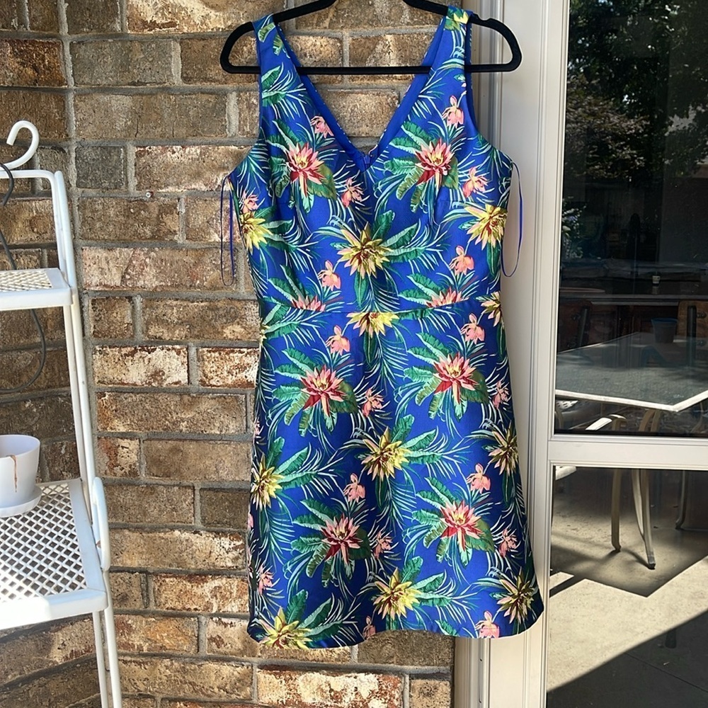 CeCe bright floral tropical print dress size 10